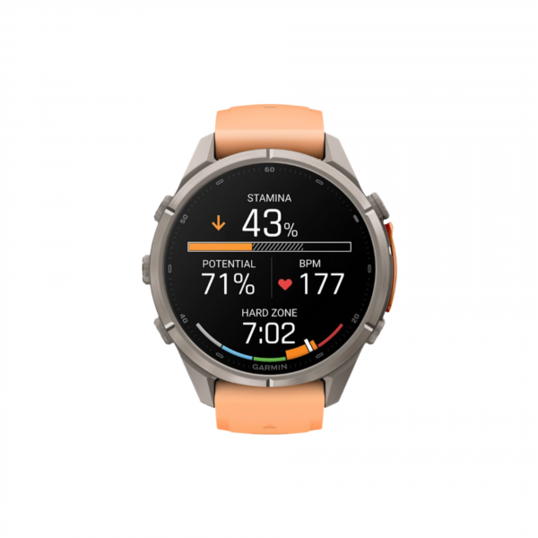 Часы Garmin Fenix 9 Pro - 43mm, inReach, Titanium with Shell Pink/Autumn Orange Silicone Band (010-04335-00)