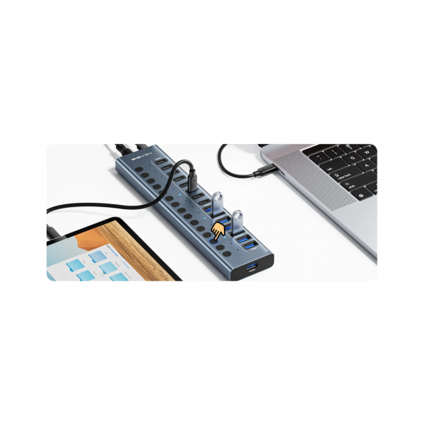 USB-хаб Acasis HB16Max, 16 портов (8 USB-A + 8 USB-C) 