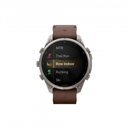 Часы Garmin Fenix 9 PRO INREACH, 47 мм, AMOLED, Sapphire Titanium with Walnut Leather Band (010-04336-40)