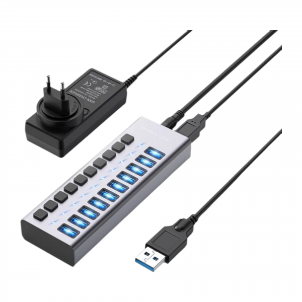 Acasis USB - хаб HS-710MG (10 USB-A, 10Гбит/С)