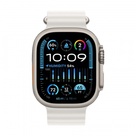 Apple Watch Ultra 2 Natural Titanium Ocean Band White