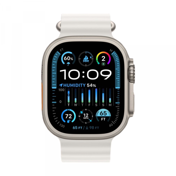 Apple Watch Ultra 2 Natural Titanium Ocean Band White