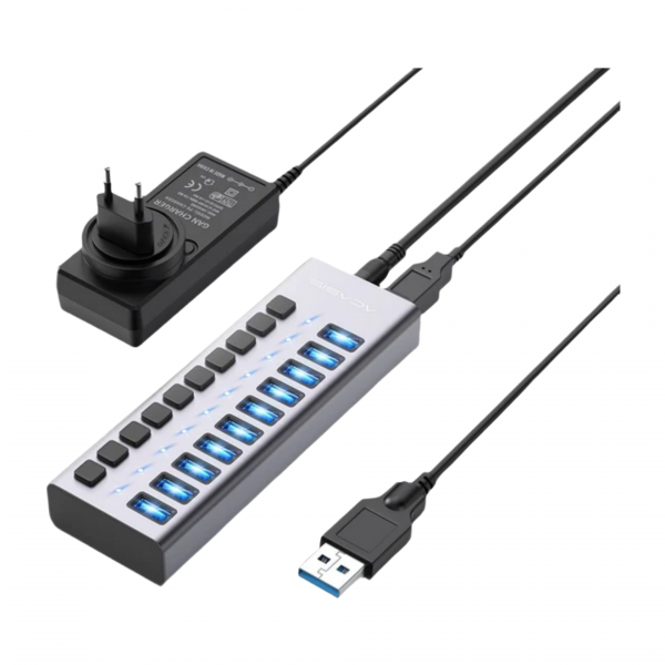 Acasis USB - хаб HS-710MG (10 USB-A, 10Гбит/С)