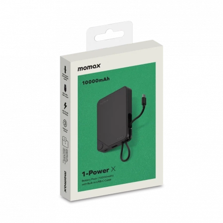 Портативное зарядное устройство Momax 1-Power X 10000mAh Black
