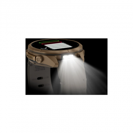 Часы Garmin Fenix 9 Pro - 43mm, inReach, Autumn Gold Titanium with Bone Leather Band (010-04335-40)