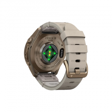 Часы Garmin Fenix 9 Pro - 43mm, inReach, Autumn Gold Titanium with Bone Leather Band (010-04335-40)