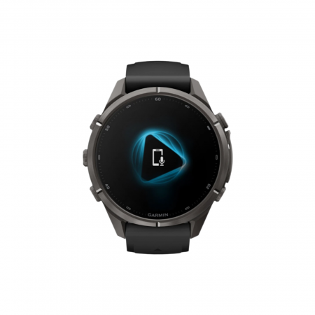 Часы Garmin Fenix 9 Pro - 43mm, inReach, Carbon Gray DLC Titanium with Black/Pebble Gray Silicone Band (010-04335-10)