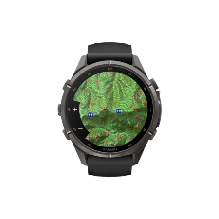 Часы Garmin Fenix 9 Pro - 43mm, inReach, Carbon Gray DLC Titanium with Black/Pebble Gray Silicone Band (010-04335-10)