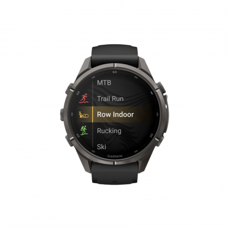 Часы Garmin Fenix 9 Pro - 43mm, inReach, Carbon Gray DLC Titanium with Black/Pebble Gray Silicone Band (010-04335-10)