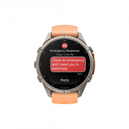 Часы Garmin Fenix 9 Pro - 43mm, inReach, Titanium with Shell Pink/Autumn Orange Silicone Band (010-04335-00)