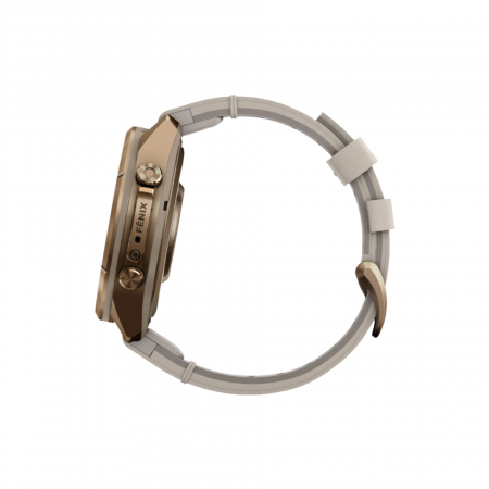 Часы Garmin Fenix 9 Pro - 43mm, inReach, Autumn Gold Titanium with Bone Leather Band (010-04335-40)